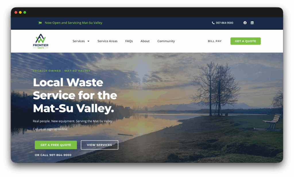 Frontier Waste Co. Website Design